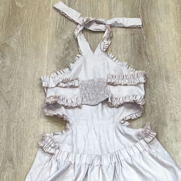 Margo Baridon x Anthropologie Ruffle Accented Halter Tie Maxi Dress, Women’s XS - Picture 4 of 14